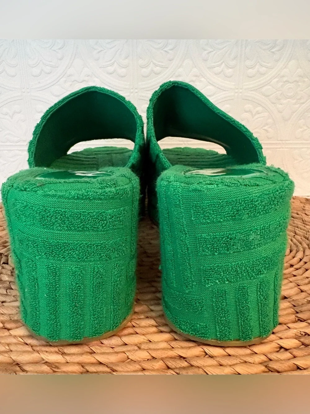 Green Platform Slide Sandals - Women's Elevated Comfort